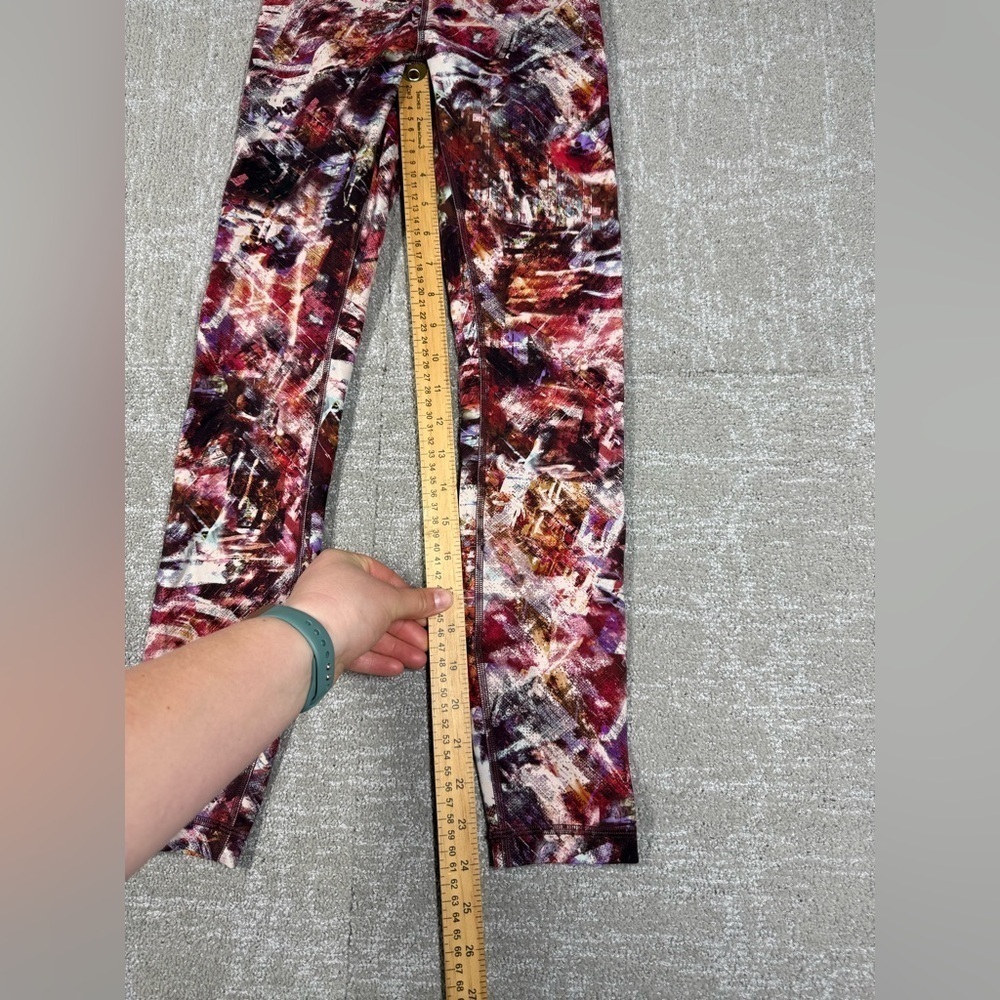 Lululemon Wunder Train HR Tight 25” Everlux LW5CQOS Pink Print Size 2 - Picture 6 of 7